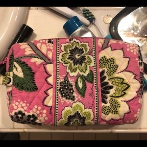 Pink and Green Floral Vera Bradley Cosmetic Bag
